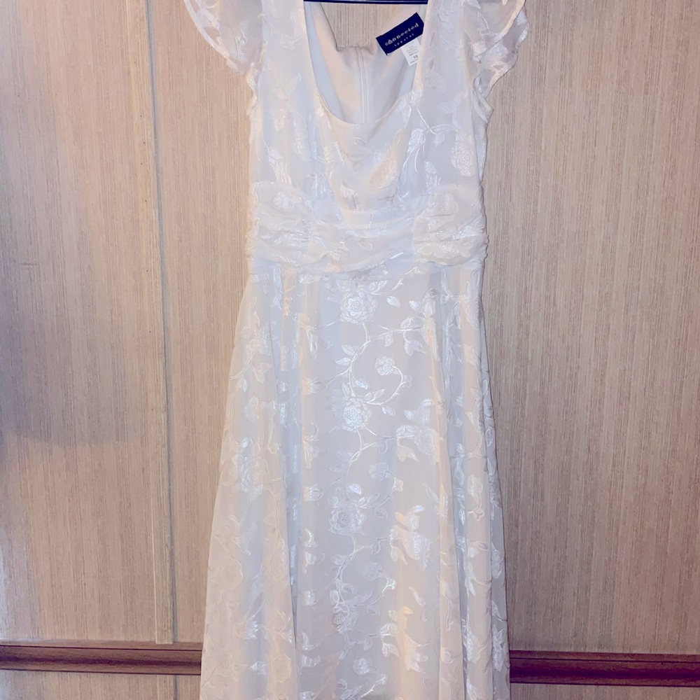 Floral Print White Lace Dress